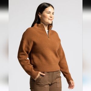 Thread & Supply Russell Half Zip Pullover Sweater Ginger Spice Size Large